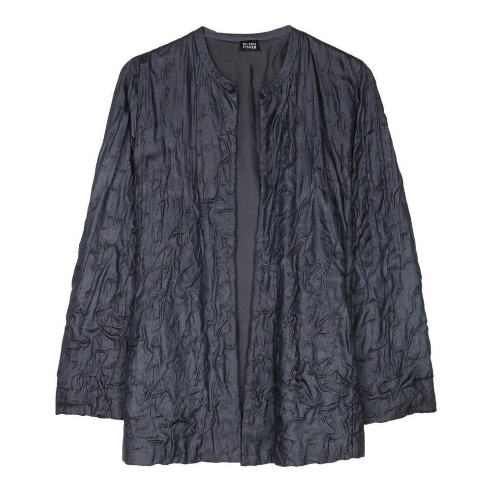 EILEEN FISCHER SILK | Tussah Bartack jacket | size XL